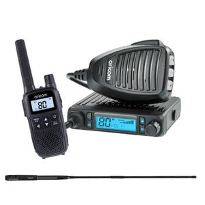 Oricom DTX4300 IP54 Micro Size 5 Watt UHF CB Radio + ANU216 6.5dBi Antenna + UHF2200 Handheld Radio (DTX4300BAH)