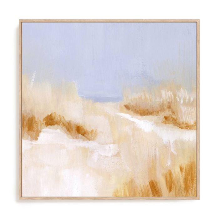 Artey | Beach Grass Impression I - Framed Canvas - Natural Frame - 50 x 50cm