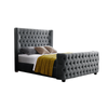 Elegant Collections King Grey Milan Tufted Bed 150cm