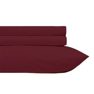 Bloomington Polyester Cotton Sheet Set Burgundy Single