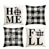 Catzon 4 Pcs Linen Throw Pillow Covers Autumn for Home