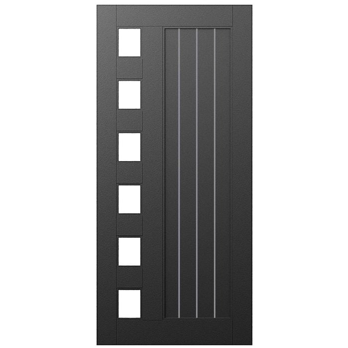 Parkwood 2040 x 820 x 41mm Aluminium Strata Clear Glass Entrance Door ALST16TC