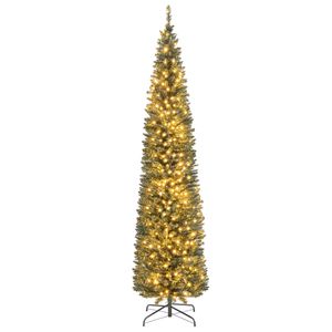 Costway 1.8M Pencil Christmas Tree w/295 Memory Wire Branch Tips Pre-Lit Decoration Tree