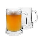 Glass Beer Mugs - 500ml - Pack of 2
