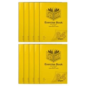 10x Spirax 70gsm 64 Pages A4 8mm Ruled No.p106 Exercise Book School Notebook