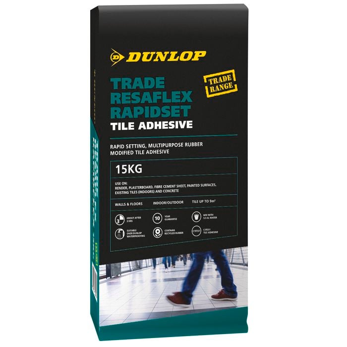 Dunlop 15kg Trade Resaflex Rapidset Tile Adhesive