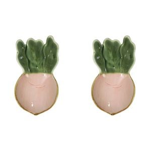 2PK LVD Ceramic 18cm Bowl Radish Serving Dish Dinnerware - Pink