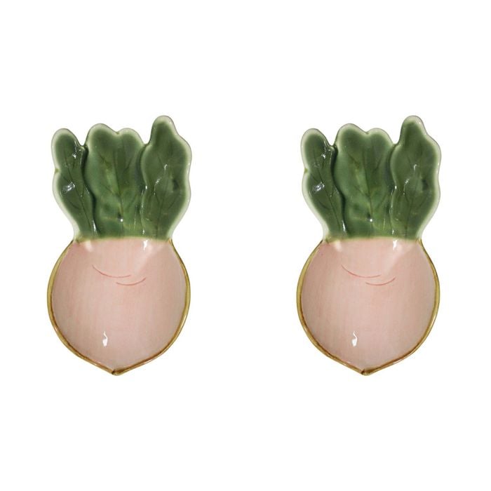 2PK LVD Ceramic 18cm Bowl Radish Serving Dish Dinnerware - Pink