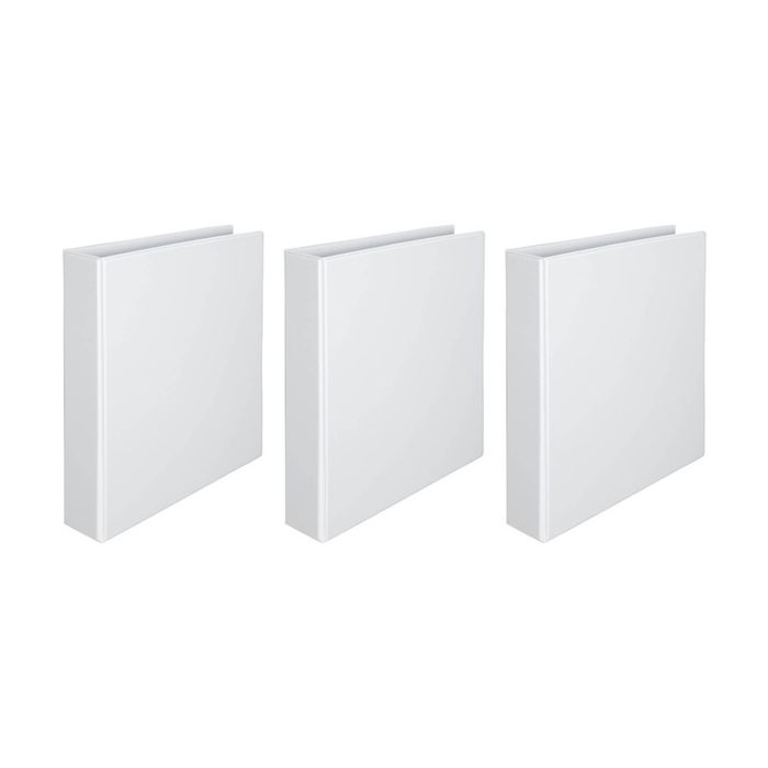 3x Marbig Clearview Hi-cap 2 D-ring 25mm A4 Binder File Document Organiser White