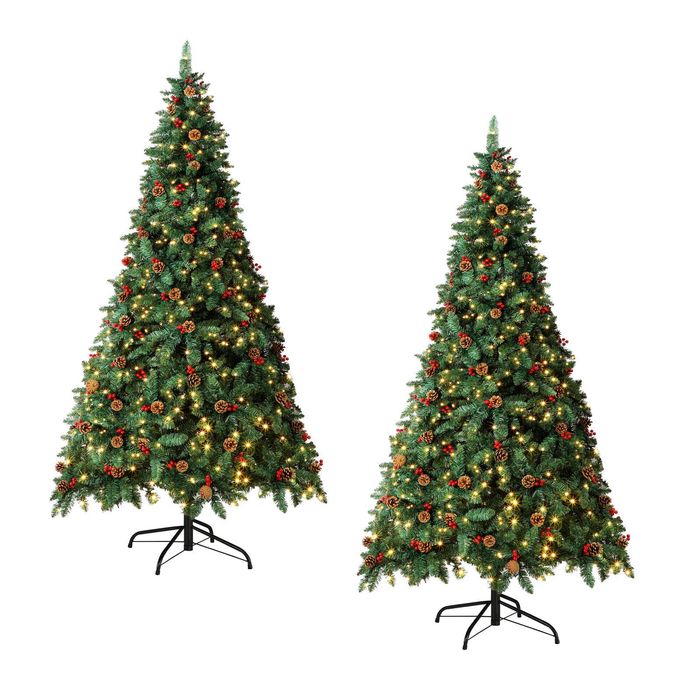 Tinseltown 2PCS LED Christmas Tree 1.8M 6FT Xmas Trees Decorations Green w/ Ornaments