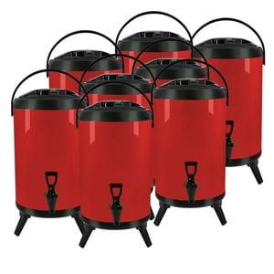 SOGA 8X Stainless Steel Insulated Beverage Dispenser with Tap 18L Red