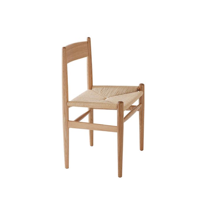 benssur GROVE Solid White Oak Paper Rope Dining Chair Natural