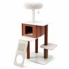 Costway Modern Cat Tree Tower Scratching Post Groomer Brush Post Ramp