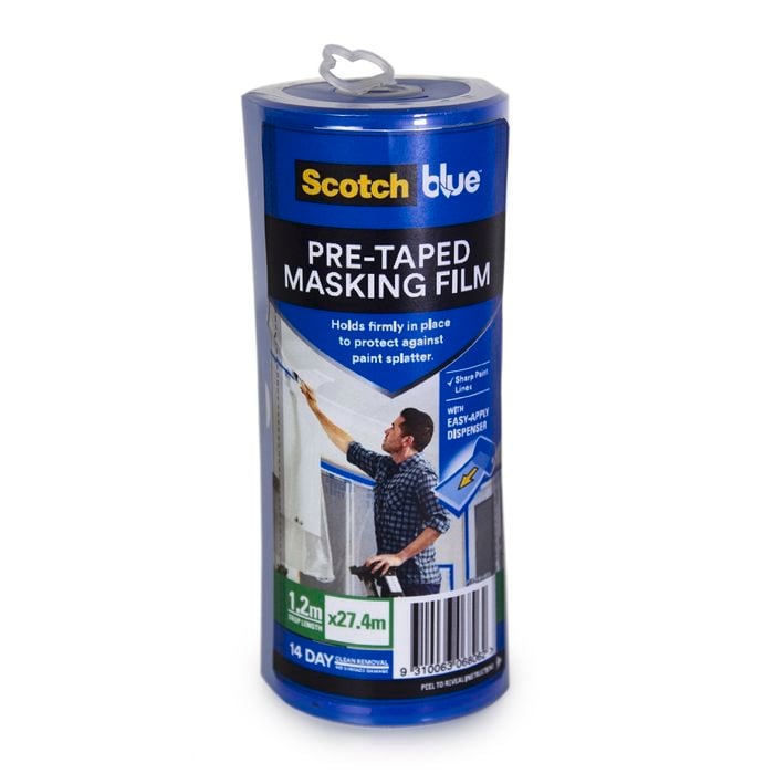 ScotchBlue 1.2m x 27.4m Pretaped Masking Film - 1.2m