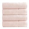 4pk Renee Taylor Cambridge 650gsm Textured 70x140cm Bath Towel - Primrose