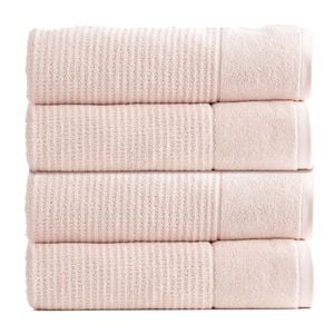 4pk Renee Taylor Cambridge 650gsm Textured 70x140cm Bath Towel - Primrose