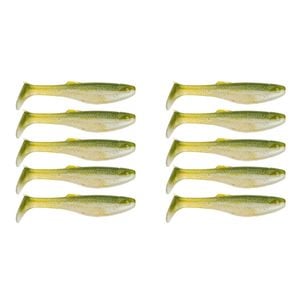 2x 5PK 4In Rapala Crush City Heavy Plastic Paddle Tail Lures - Pearl Watermelon