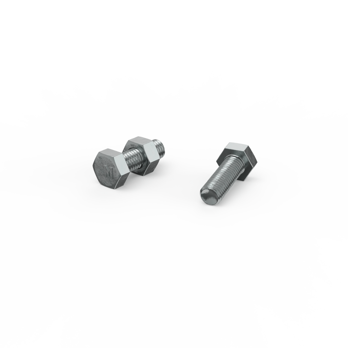 ZENITH M8 x 25mm Zinc Plated Hex Head Bolts and Nuts - Each