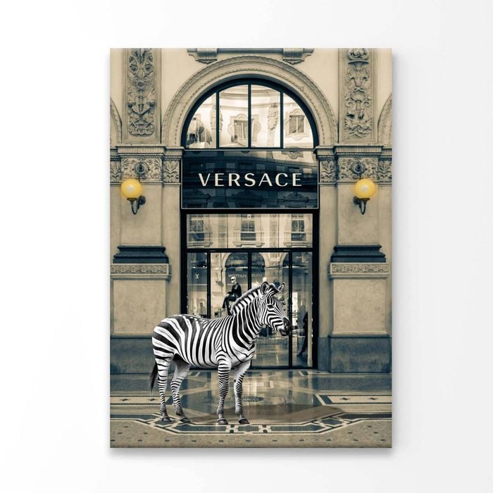 Luxury Fashion Store with Zebra Print 100% Australian Made 60x90cm (Stretched Canvas)