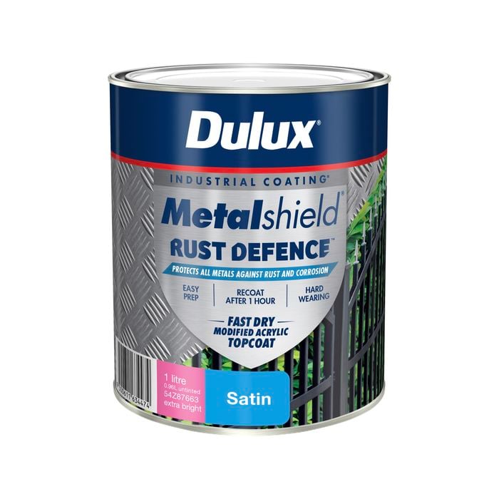 Dulux 1L Extra Bright Satin Metalshield Rust Defence