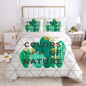 3D Flower Cactus 364 Bed Pillowcases Quilt King Size