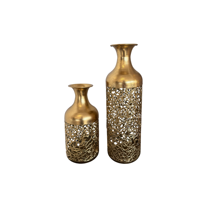 Elegant Collections Gold Maya Vase Set of 2