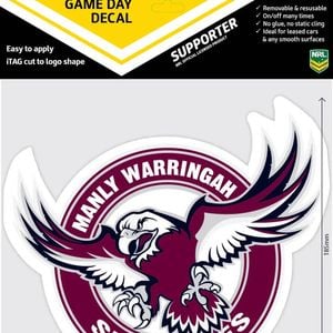 NRL Game Day Decal  - Manly Sea Eagles - Car Sticker 180mm