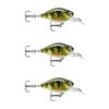 3x Rapala 3.5cm X Light Crank Mid Run Crankbait Fishing Lures - Perch