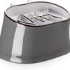 Elevated Slow Feeder Pet Bowl - Tilted Design for Cats & Dogs, Helps Prevent Black Chin, for Dry/Wet Food - Gray