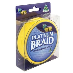 Platypus Braided Fishing Line Platinum Yellow 300yds 80lb