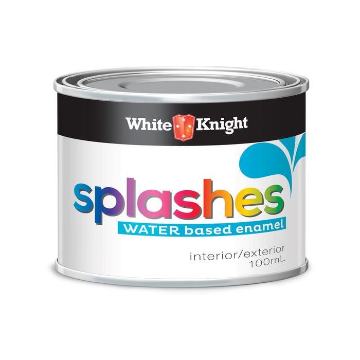 White Knight 100ml White Gloss Water Based Splashes Enamel