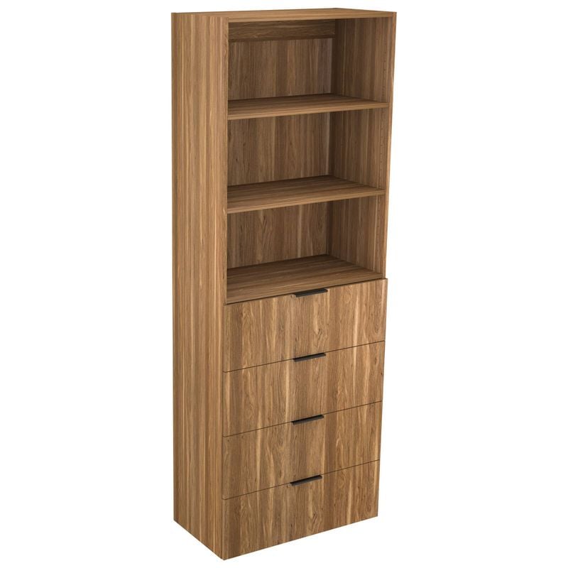 Lugna 2048 x 750 x 380mm Cove Ready to Assemble Robe Insert 2 Shelf 4 Drawer Unit