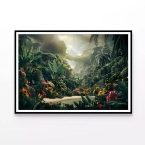 Tropical Forest with a River  Print 100% Australian Made 120x90cm  (Poster)