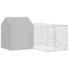 vidaXL Dog Kennel Outdoor Dog Crate Dog House with Roof Silver Galvanised Steel