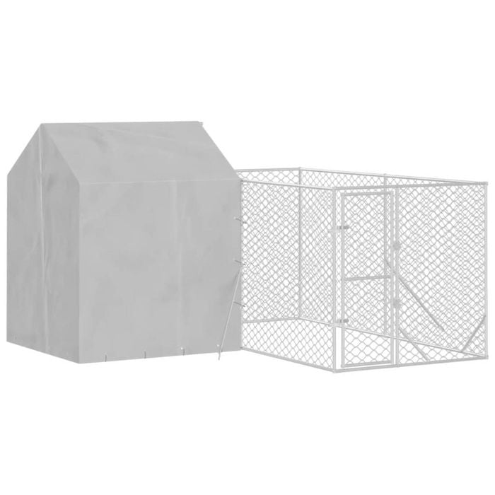 vidaXL Dog Kennel Outdoor Dog Crate Dog House with Roof Silver Galvanised Steel