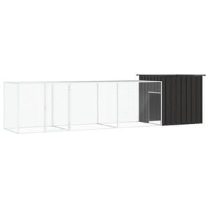 vidaXL Chicken Cage Anthracite 400x91x100 cm Galvanised Steel Chicken Coop