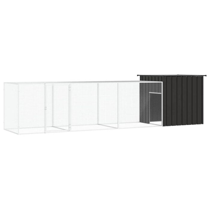 vidaXL Chicken Cage Anthracite 400x91x100 cm Galvanised Steel Chicken Coop