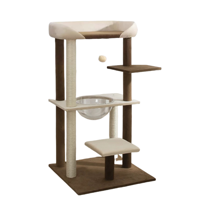 Luxury Japanese-Style Cat Tree with Large Bed