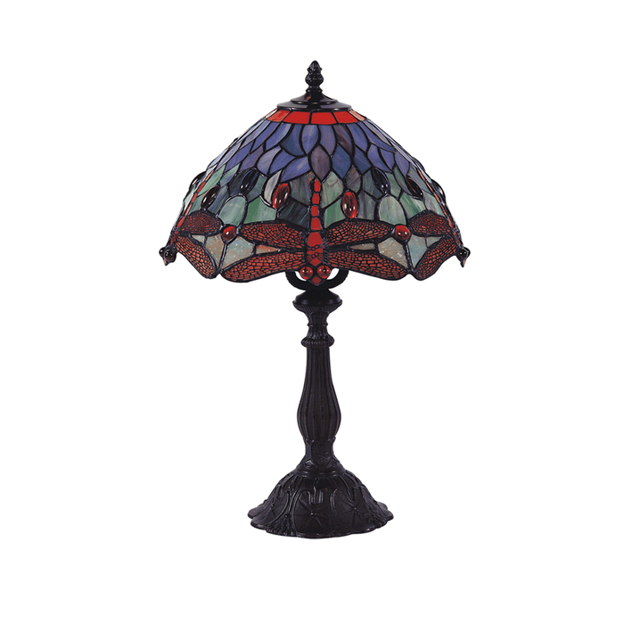 G&g Dragonfly Tiffany Table Lamp - Red