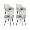 Rosy Set of 4 Dining Chair Fabric Upholstered Seat Metal Leg - Beige