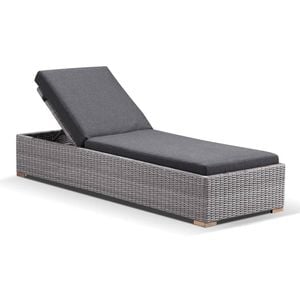 Outdoor Breeze Wicker Sun Lounge - Charcoal