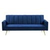 Levede 3-Seater Convertible Velvet Sofa Bed 197CM Blue