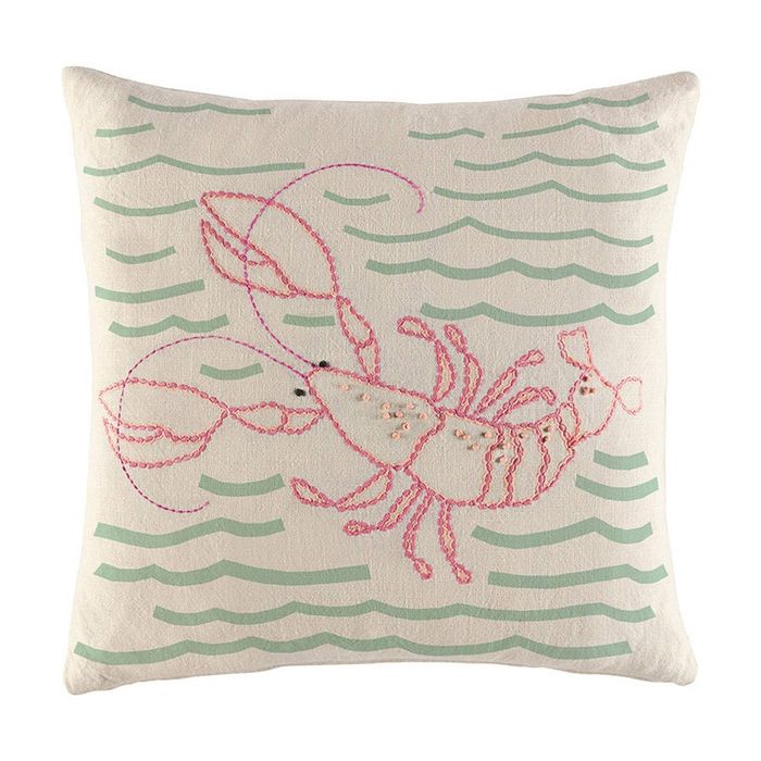 Kas Australia Lobster Cushion Cotton Coastal Multi 50x50cm