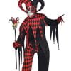 Psychotic Jester Mens Black And Red Halloween Costume - Standard