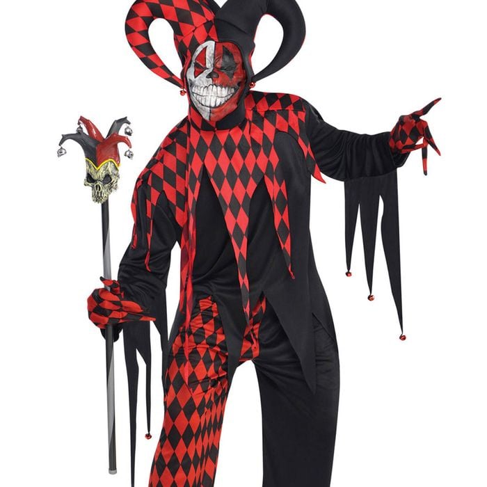 Psychotic Jester Mens Black And Red Halloween Costume - Standard