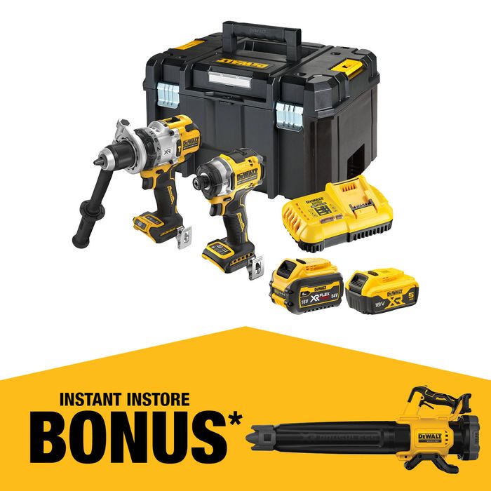 DeWALT 18V XR 5.0/6.0Ah 2 Piece Premium Combo Kit DCK2201P1T1-XE