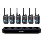 Oricom DTX600 6-Way Charging Station with 6 Radios Included - Black