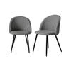 Levede 2x Fabric Padded Dining Chairs Black White Grid