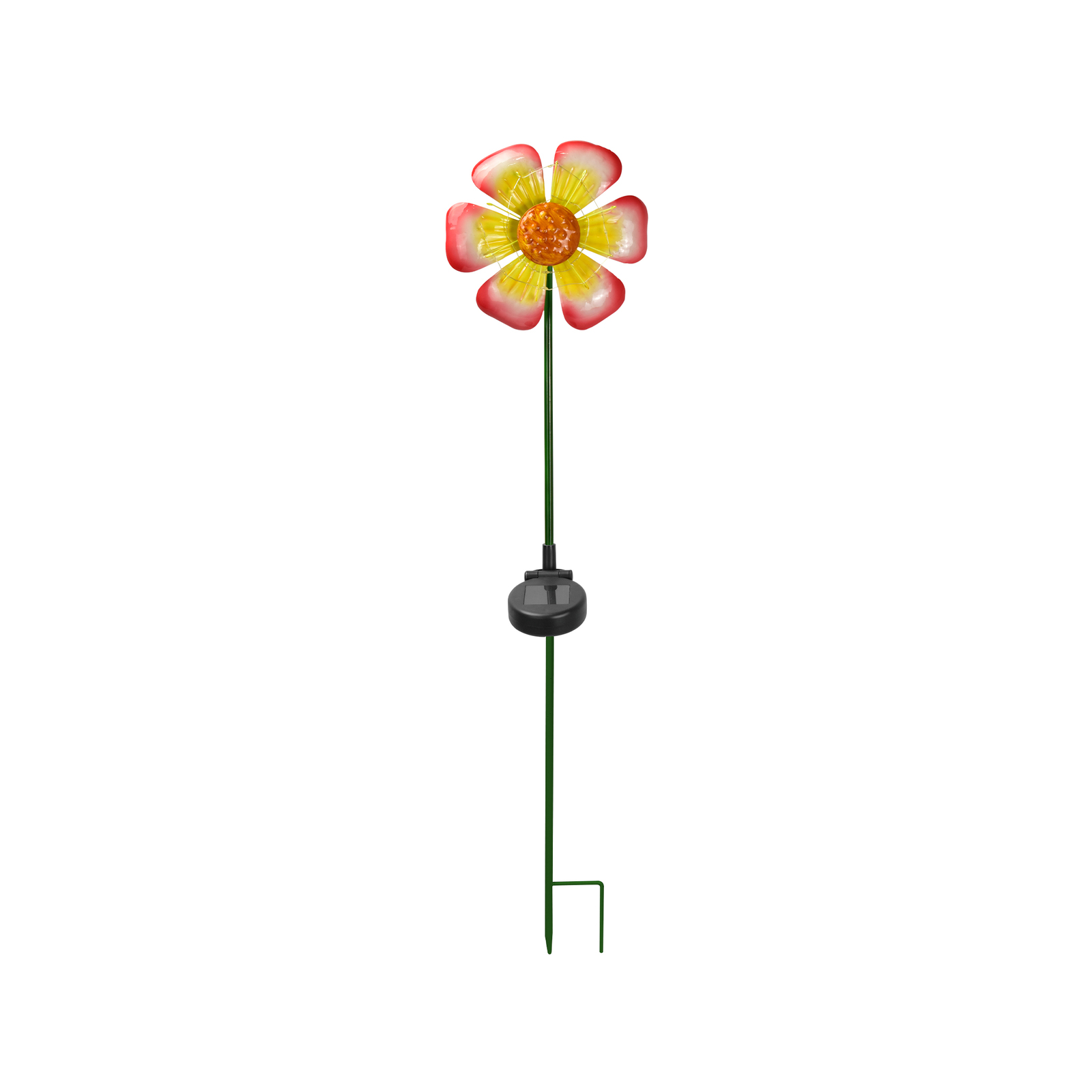 Click 78cm Flower Metal LED Solar Path Light - Red product image