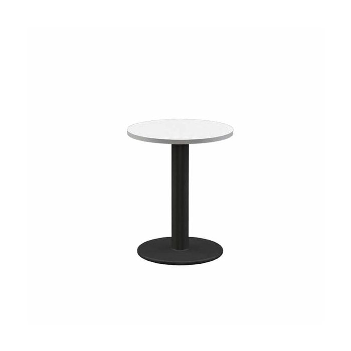 Olg Disc Meeting Table White Frame White Top 900mm Diameter